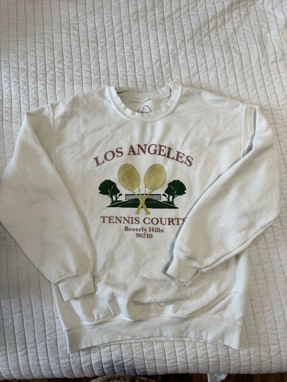 Los Angeles Tennis Courts Graphic Sweatshirt - White